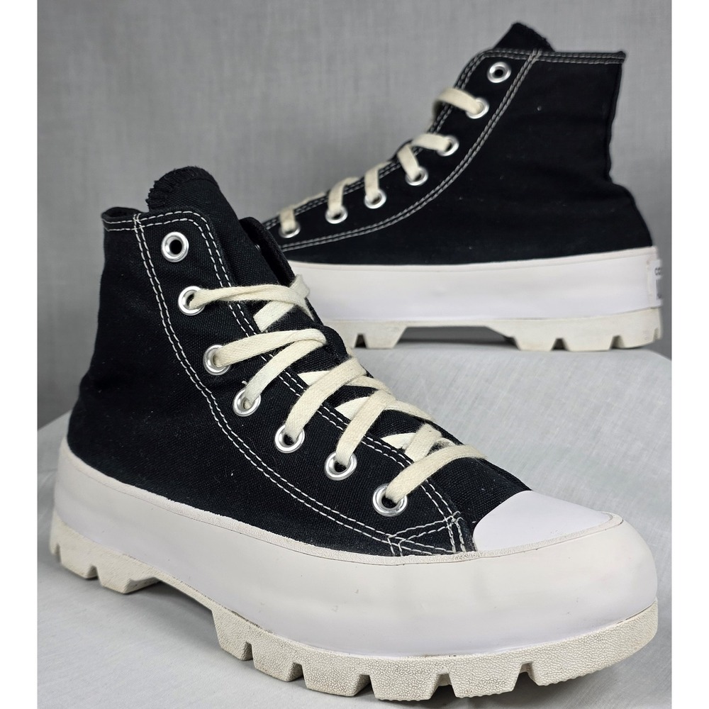 Converse Chuck Taylor All Star Lugged High Top Black White Sneaker Women's 6